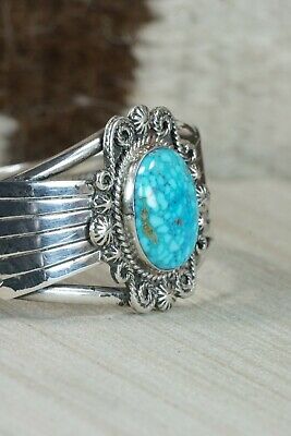 Navajo Turquoise & Sterling Silver Bracelet - Raymond Delgarito