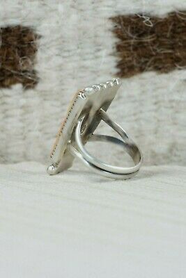 Navajo Spiny Oyster and Sterling Silver Ring - Selina Warner - Size 7.75