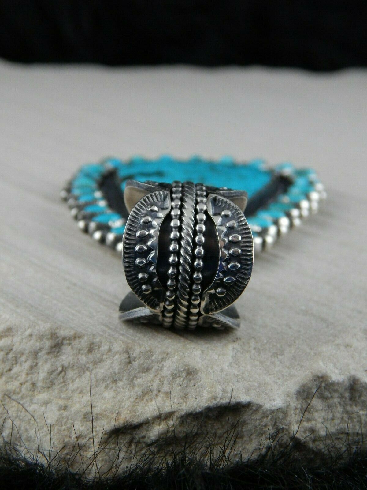 Navajo Turquoise and Sterling Silver Pendant - Myron Etsitty - High Lonesome Trading