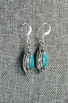 Navajo Turquoise and Sterling Silver Earrings - Roger Pino