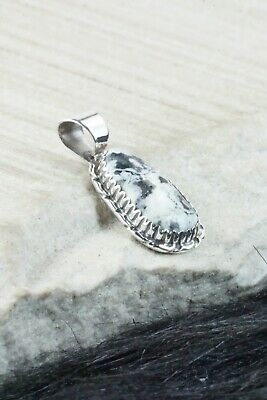 White Buffalo & Sterling Silver Pendant - Alvin Joe