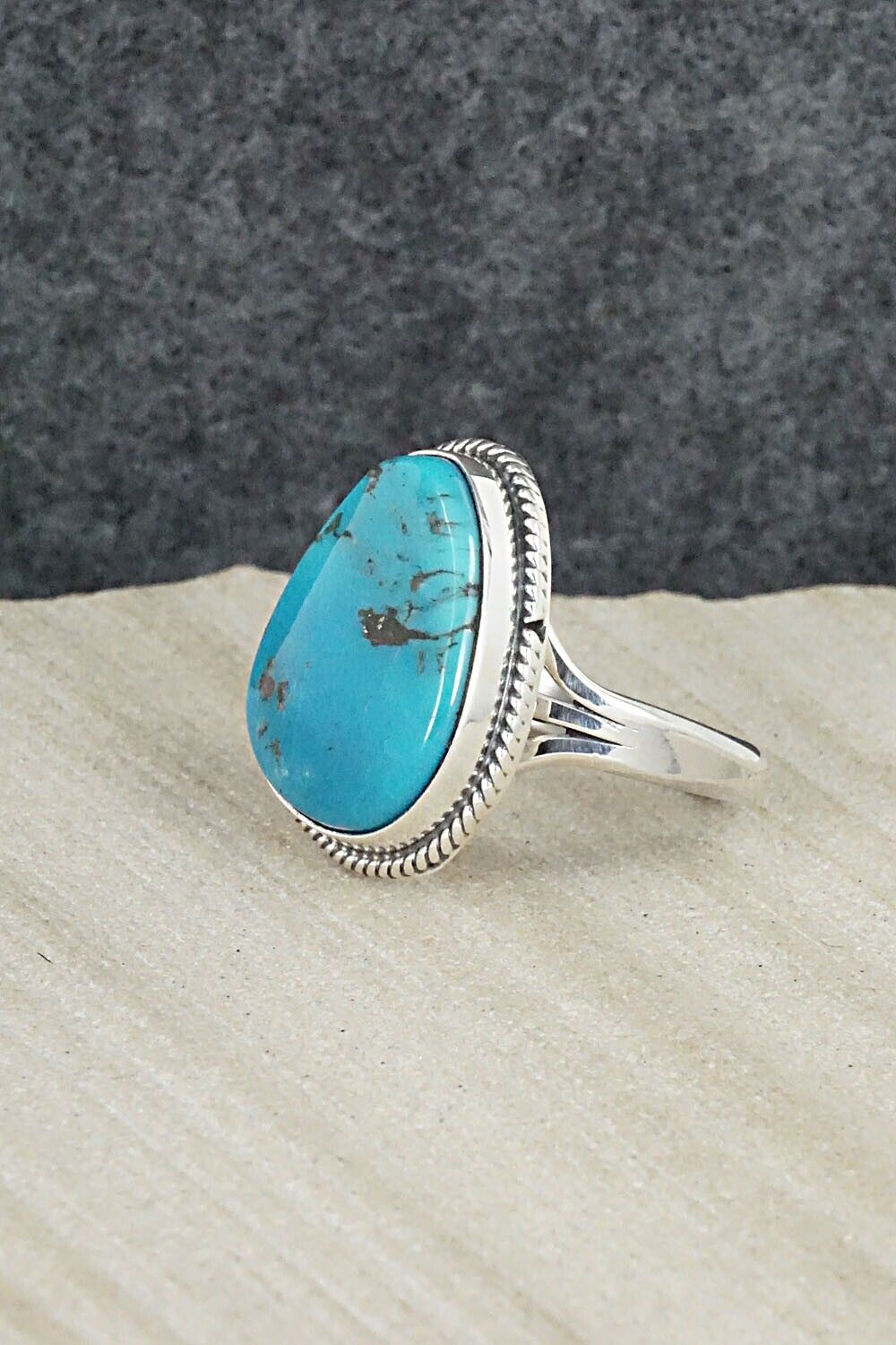 Turquoise & Sterling Silver Ring - Alice Rose Saunders - Size 8