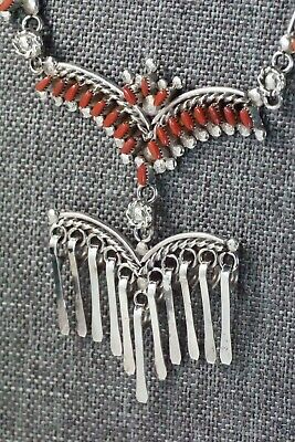 Coral & Sterling Silver Necklace and Earrings Set - Rosa Fambrough