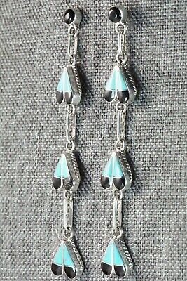 Turquoise & Sterling Silver Earrings - Velda Nastacio - High Lonesome Trading