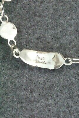 Coral, Mother of Pearl & Sterling Silver Link Bracelet - Patty Edaakie