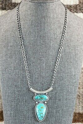 Turquoise & Sterling Silver Necklace - Raymond Delgarito
