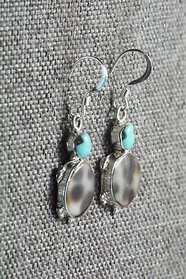 Turquoise, Shell & Sterling Silver Earrings - Kathryn Qualo