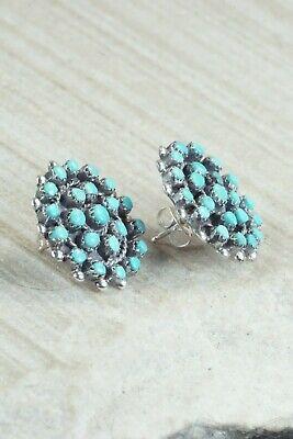 Turquoise & Sterling Silver Earrings - Lorencita Walela - High Lonesome Trading