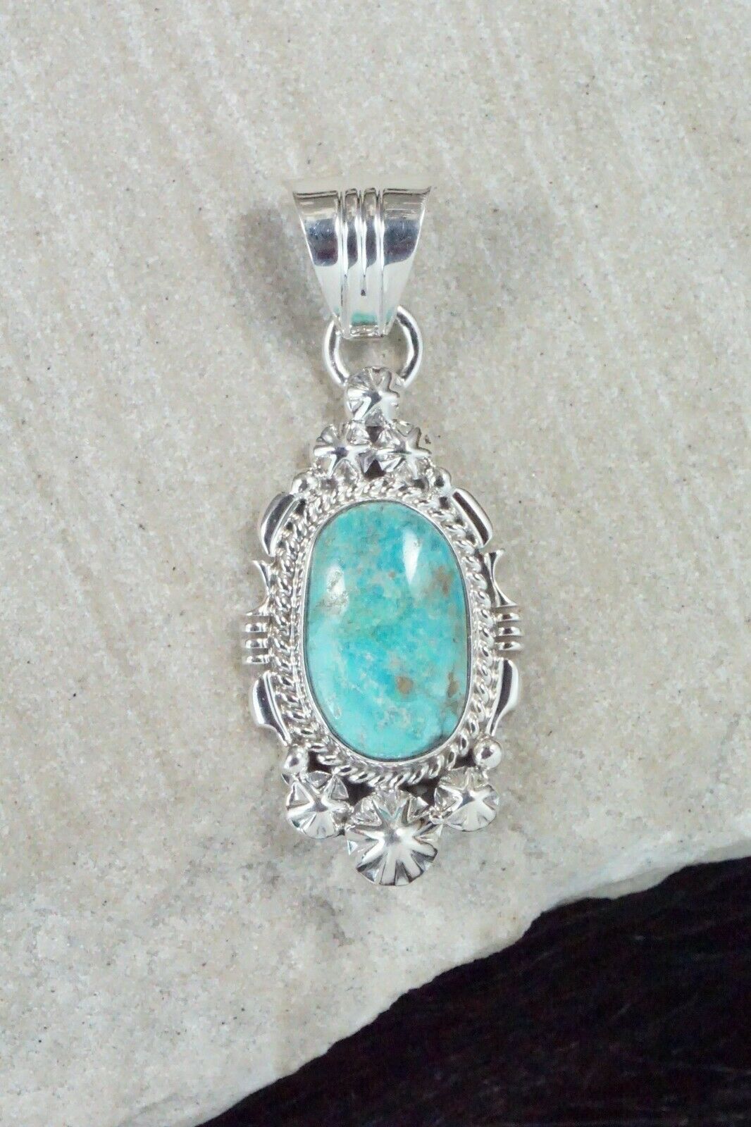 Turquoise & Sterling Silver Pendant - Samuel Yellowhair