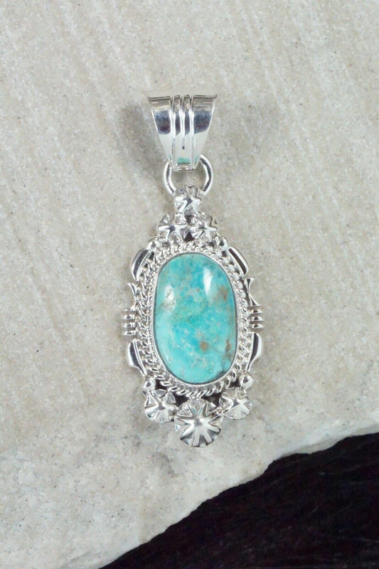 Turquoise & Sterling Silver Pendant - Samuel Yellowhair
