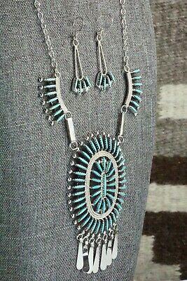 Turquoise & Sterling Silver Necklace and Earrings Set - Gerald Etsate - High Lonesome Trading