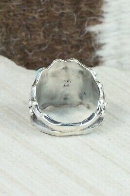 Turquoise & Sterling Silver Ring - Andrew Vandever - Size 8.75