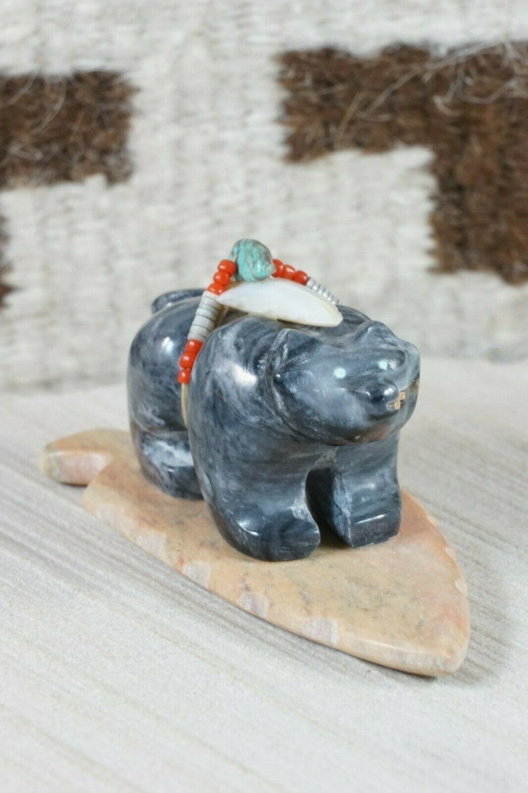 Bear Zuni Fetish Carving - Cameron Kallestewa - High Lonesome Trading
