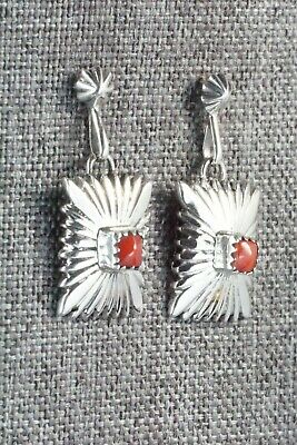 Coral & Sterling Silver Earrings - Sharon McCarthy
