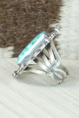 Turquoise & Sterling Silver Ring - Tom Lewis - Size 9.25