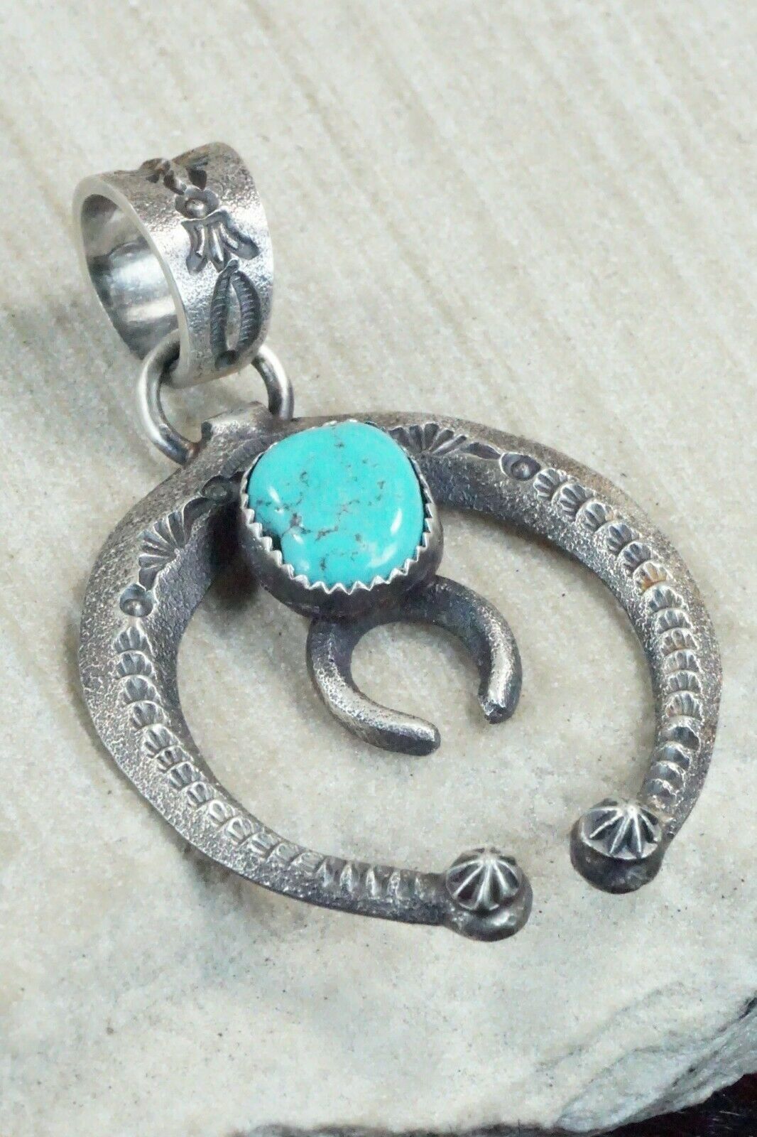Turquoise and Sterling Silver Pendant - Eva & Linberg Billah