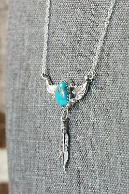 Navajo Turquoise and Sterling Silver Necklace - Roger Pino