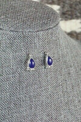Navajo Lapis and Sterling Silver Earrings - Bertha Shorty