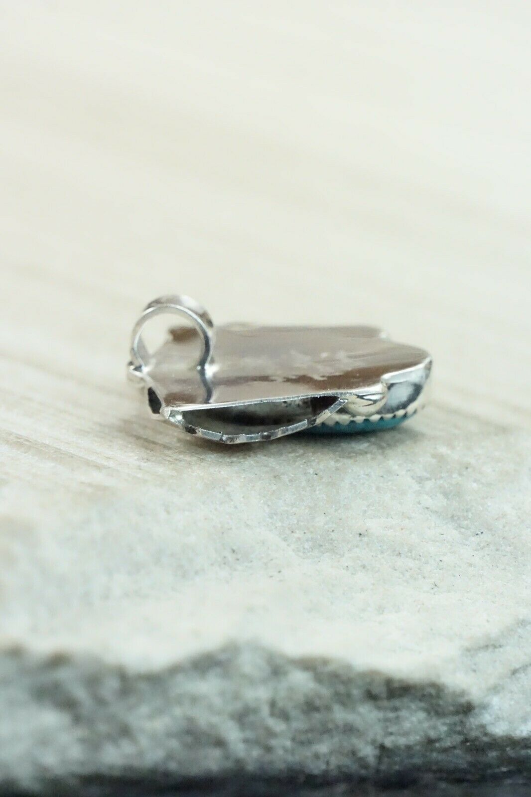 Turquoise & Sterling Silver Pendant - Lyolita Tsattie
