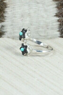 Jet, Turquoise & Sterling Silver Ring - Tamara Pinto - Size 8.25