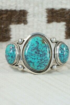 Navajo Turquoise & Sterling Silver Bracelet - Leslie Nez