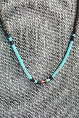 Turquoise, Shell, Coral & Sterling Silver Necklace - Esquipula Tenorio