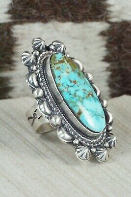 Turquoise & Sterling Silver Ring - Tom Lewis - Size 7.5