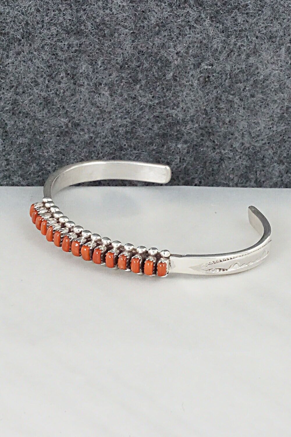 Coral & Sterling Silver Bracelet - Irma Unkestine