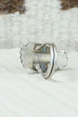 Navajo Turquoise and Sterling Silver Ring - Selina Warner - Size 8.5