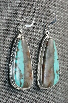 Navajo Turquoise and Sterling Silver Earrings - Verley Betone