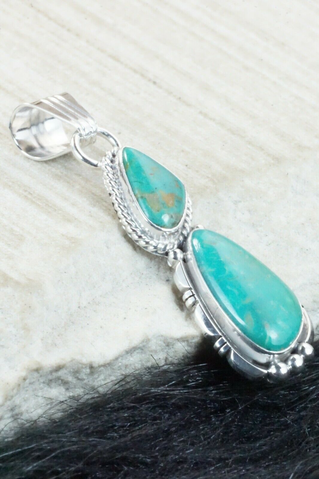 Turquoise & Sterling Silver Pendant - Marita Benally