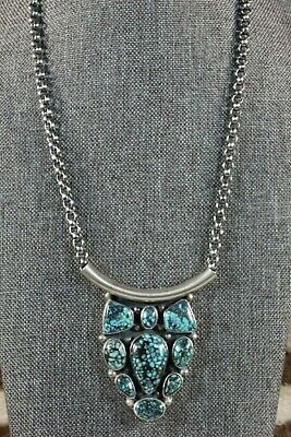 Navajo Turquoise & Sterling Silver Necklace - Raymond Delgarito - High Lonesome Trading