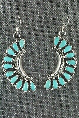 Navajo Turquoise and Sterling Silver Earrings - Zeita Begay