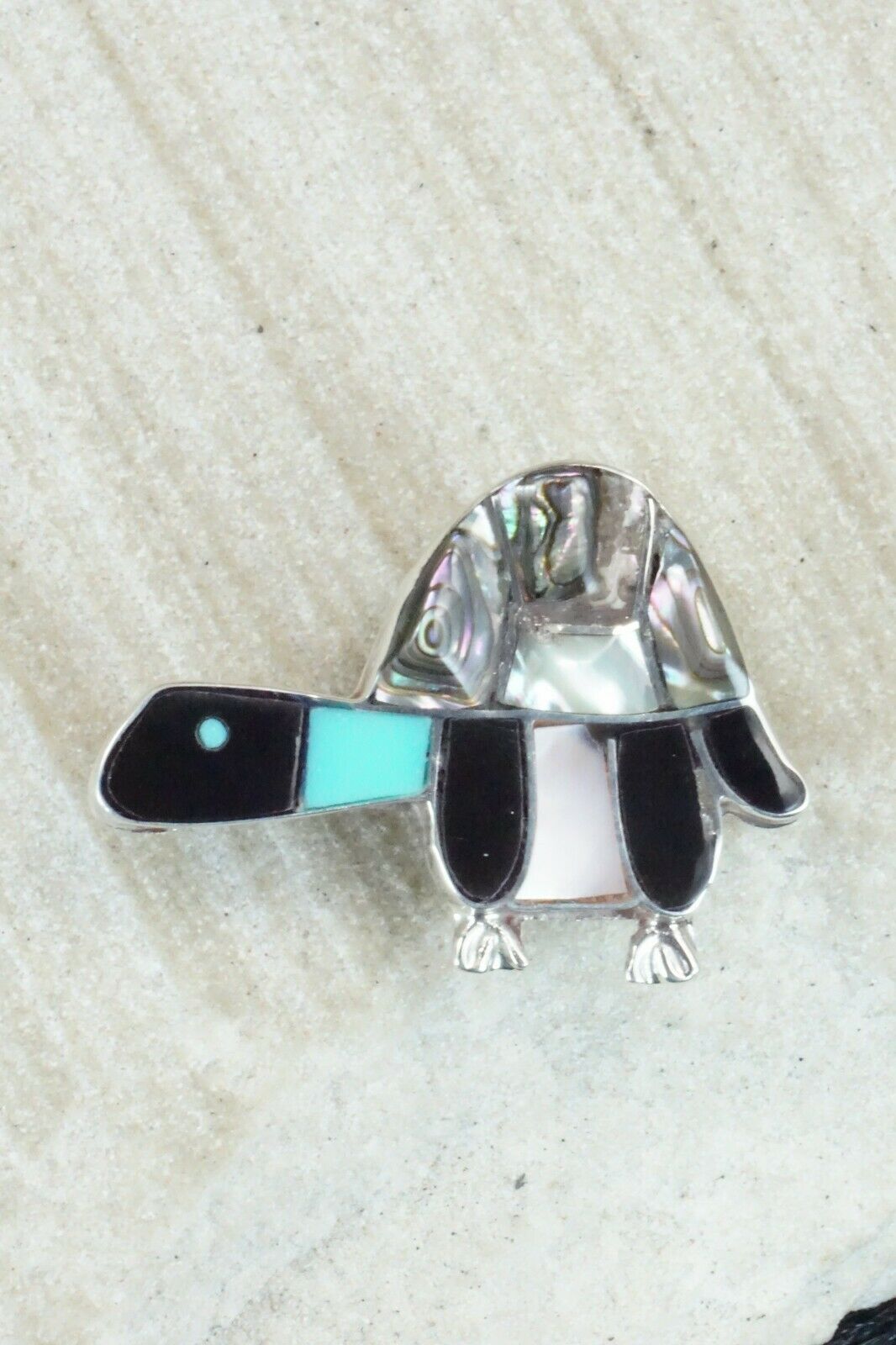 Multi Stone & Sterling Silver Pendant/ Pin - Loretta Gia