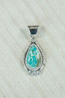 Navajo Turquoise & Sterling Silver Pendant - Samuel Yellowhair
