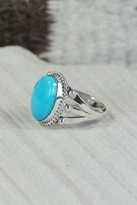 Navajo Turquoise & Sterling Silver Ring - Genevieve Frank - Size 9