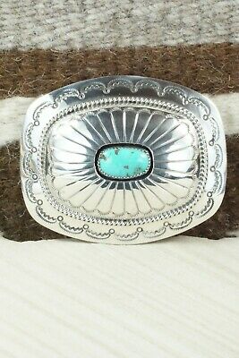 Turquoise & Sterling Silver Belt Buckle - Wilbert Muskett Sr.