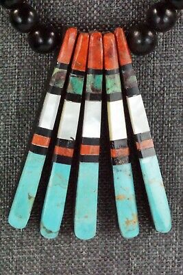 Turquoise, Coral and Jet Necklace - Torevia Crespin