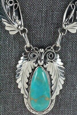 Turquoise and Sterling Silver Necklace - Davey Morgan