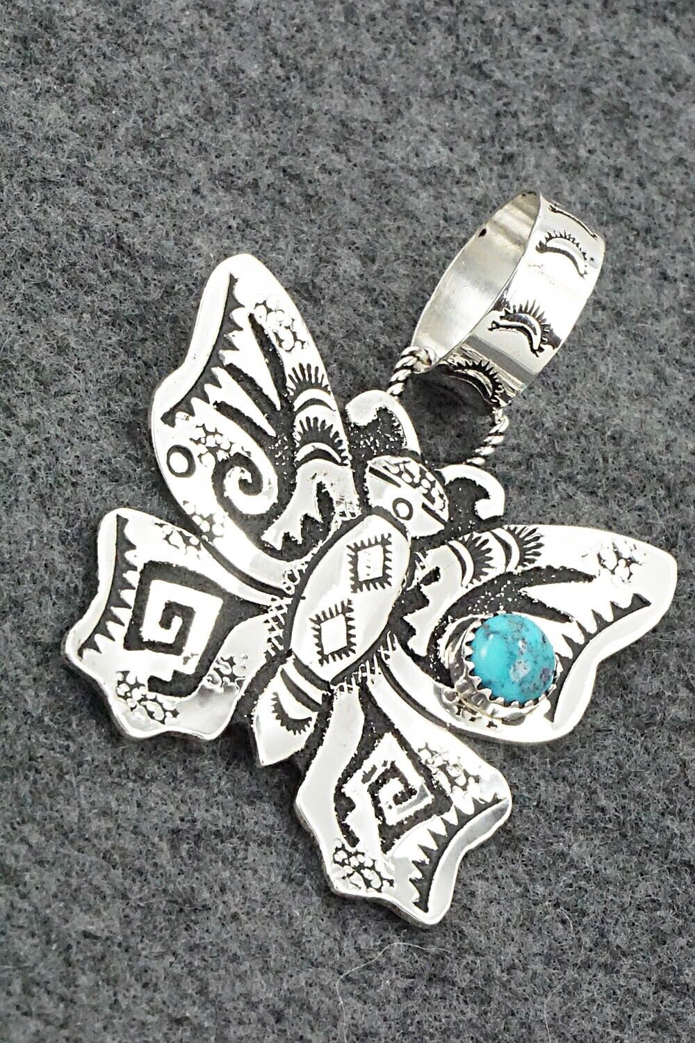 Turquoise & Sterling Silver Pendant - Richard Singer