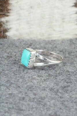 Turquoise and Sterling Silver Ring - Robert Martinez - Size 6.75