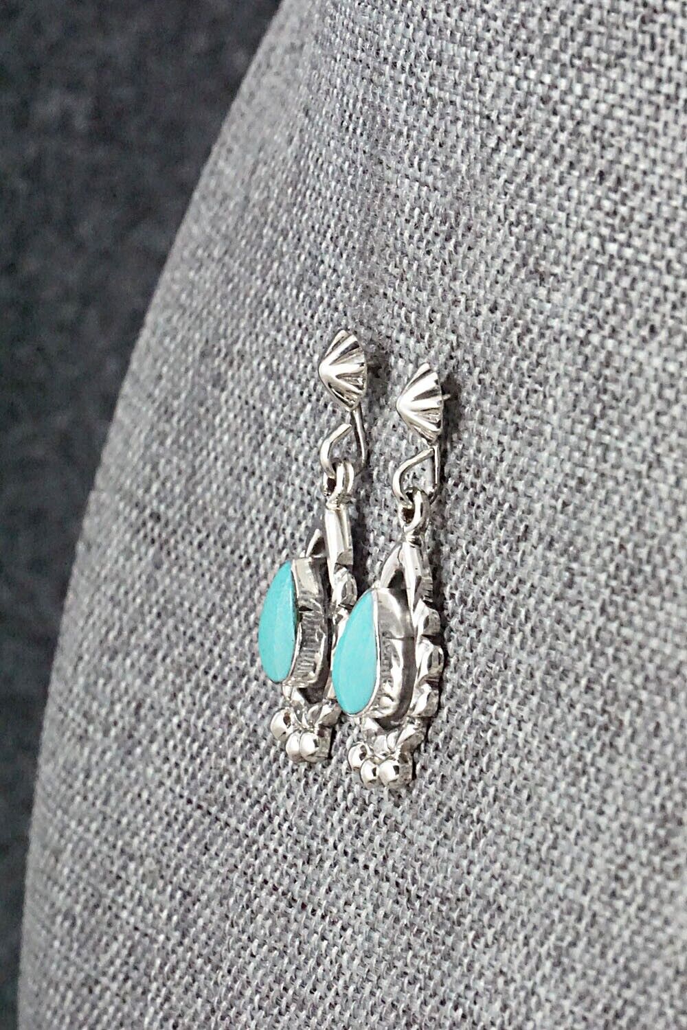 Turquoise & Sterling Silver Earrings - Genevieve Francisco