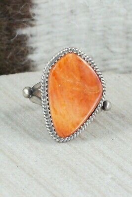 Spiny Oyster & Sterling Silver Ring - Selina Warner - Size 8.5
