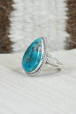 Navajo Turquoise and Sterling Silver Ring - Tom Dinetso - Size 7.25