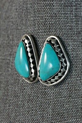 Navajo Turquoise & Sterling Silver Earrings - Sharon McCarthy - High Lonesome Trading