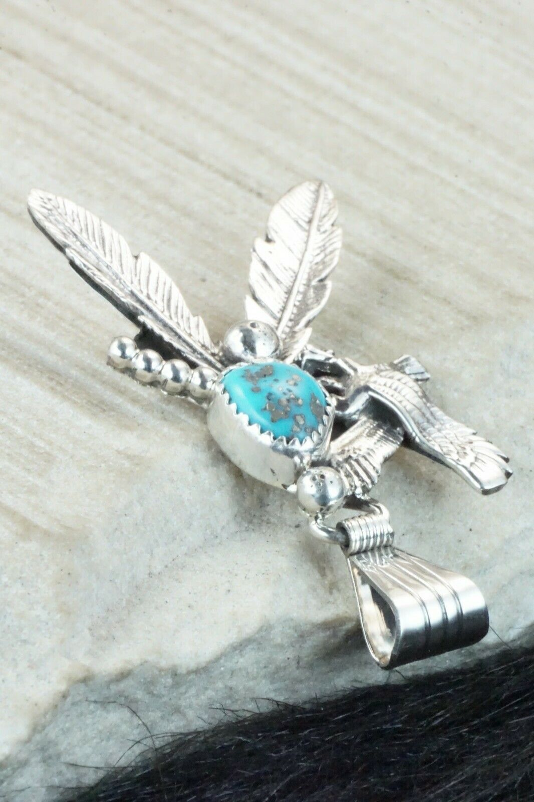 Turquoise and Sterling Silver Pendant - Genevieve Francisco