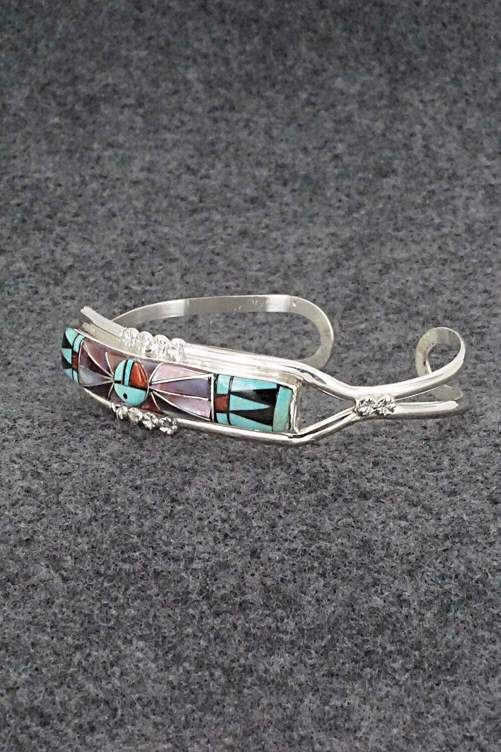 Multi Stone & Sterling Silver Inlay Bracelet - Ola Eriacho