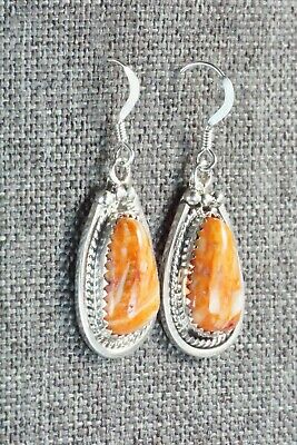 Spiny Oyster & Sterling Silver Earrings - Native American