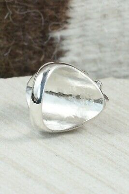 Turquoise, Coral & Sterling Silver Ring - Lyolita Tsattie - Size 8