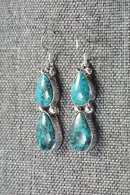 Navajo Turquoise & Sterling Silver Earrings - Irvin Tsosie